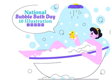 10 National Bubble Bath Day Illustration preview picture