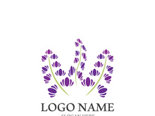 Fresh lavender flower logo vector flat design