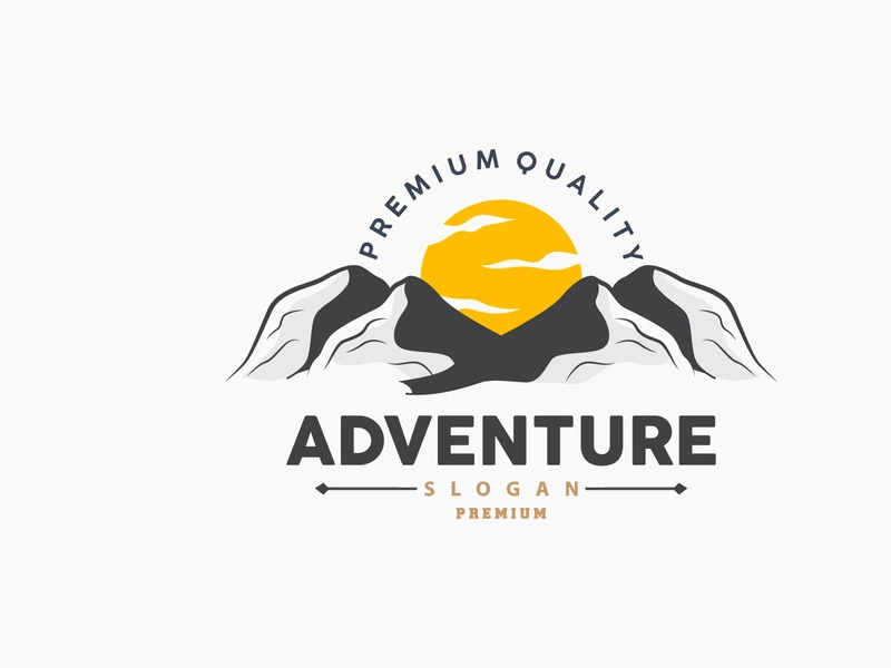 Mountain Logo, Nature Landscape Vector, Premium Elegant Simple Design