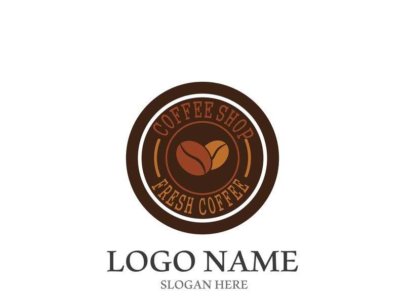 Coffee bean icon vector illustration template