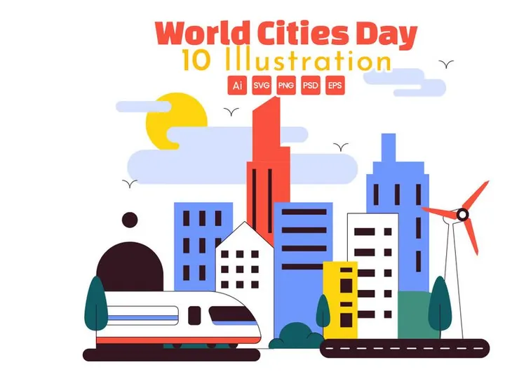 10 World Cities Day Illustration