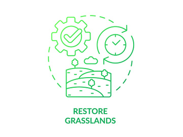 Restore grasslands green gradient concept icon preview picture