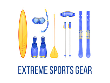 Summer and winter sports equipment social media post mockup preview picture