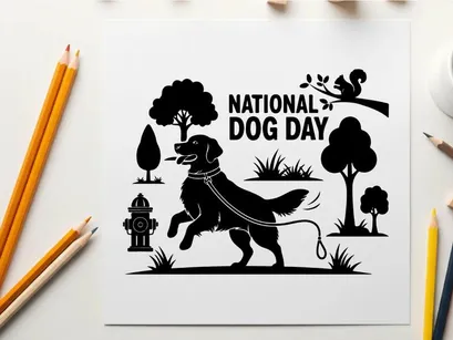 Ilustrasi vektor desain rata hari nasional anjing