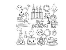 Cute toy science lab vector illustration flat design