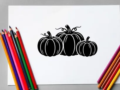Silhouettes of Pumpkins for Fall Harvest and Halloween Decor