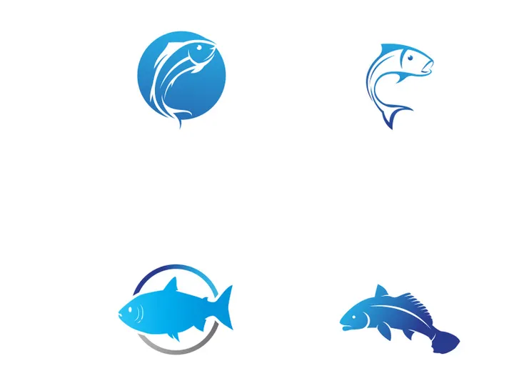Fish logo, fishinghook, fish oil and seafood restaurant icon. With vector icon concept