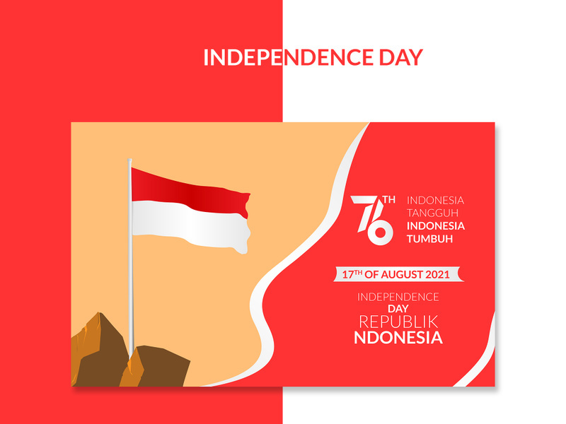 Banner Indonesia Independence day 76th 17th august