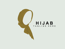 HIjab Logo, Fashion Product Vector Brand, Muslim Women Hijab Boutique Design