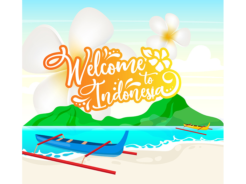 Welcome to Indonesia social media post mockup