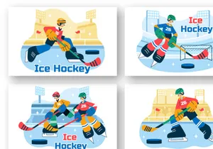 10 Ice Hockey Player Sport Illustration