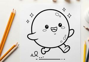 Cute smiling ghost holding hands vector illustration