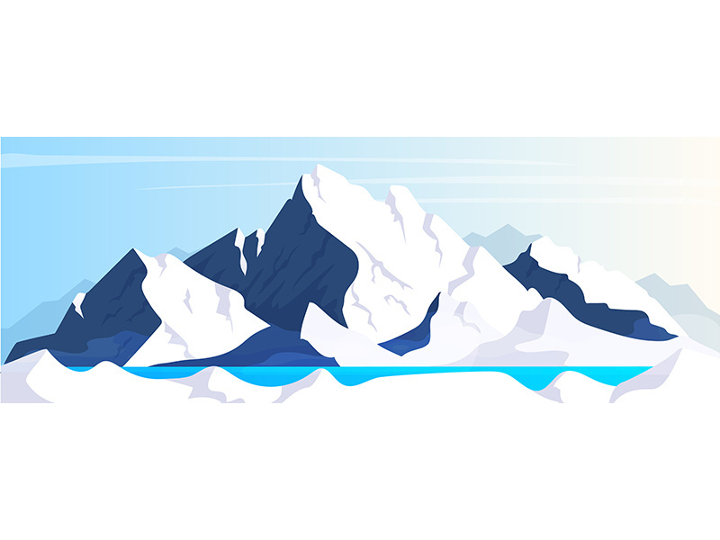 Mountain flat color vector illustration