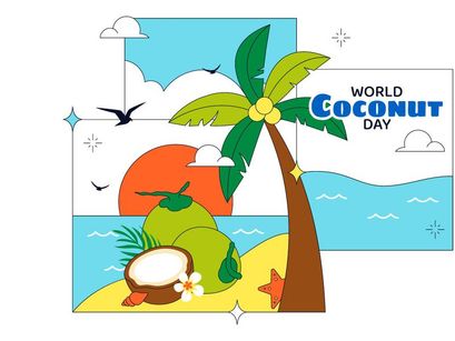 10 World Coconut Day Illustration