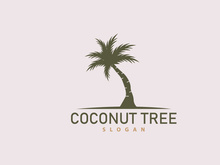 Coconut Tree Logo, Palm Tree Plant Vector