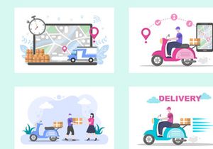 16 Online Delivery Flat Illustration