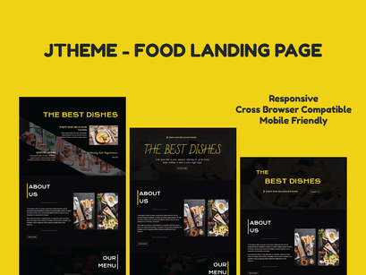 Jtheme-Food Simple Modern Bootstrap Landing Page Template