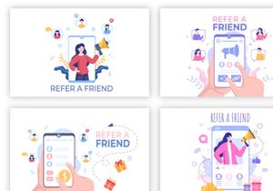 20 Refer a Friend Flat Design Illustration