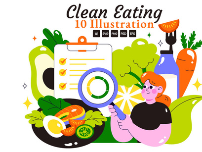 10 Clean Eating Illustration