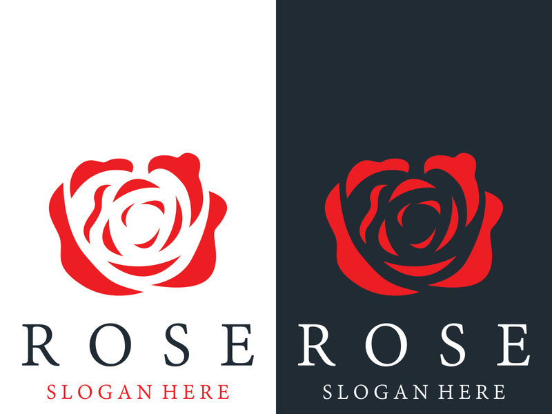 Creative rose flower logo design