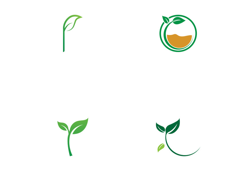 Natural green leaf logo