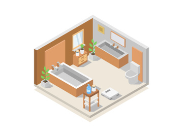 Illustrated isometric bathroom preview picture