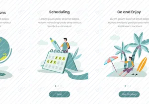 Reise-Onboarding-App-Bildschirme