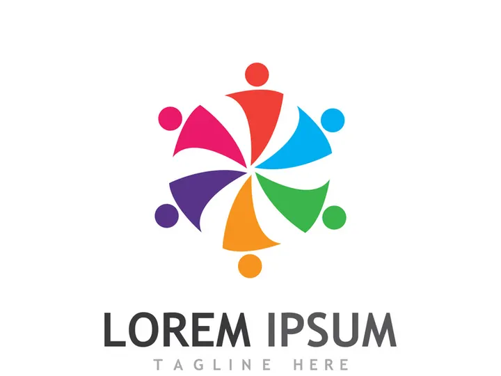 People social community logo design with creative idea