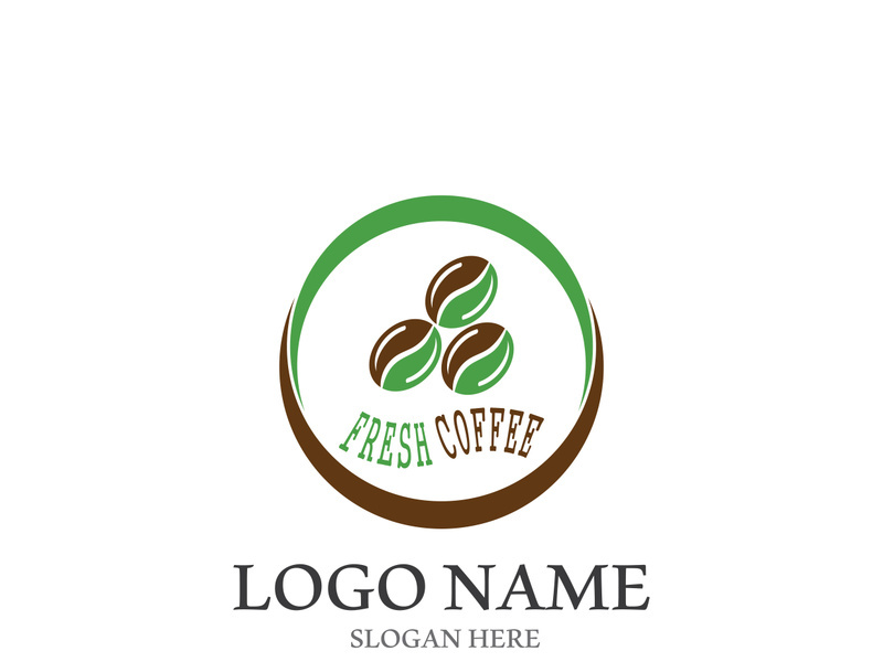 Coffee bean icon vector illustration template