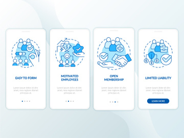 Benefits of co-ops blue onboarding mobile app screen preview picture