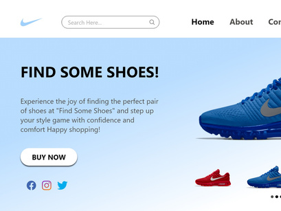 Shoes Shopping E-Commerce Landing Page Adobe XD