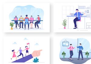 10 CEO Businessman Cartoon Illustration