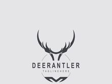 Deer antler logo for hunting and adventure community in nature simple and elegant symbol