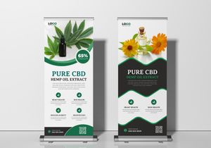 Hemp CBD Oil Roll Up Standee Banner Ver-1