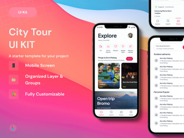 City Tour Mobile UI KIt preview picture