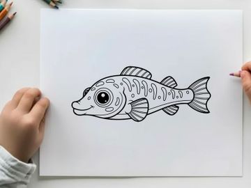 Cute cartoon fish swimming vector illustration flat design preview picture
