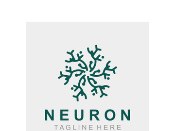 Neuron logo or nerve cell healthy abstract molecule illustration preview picture