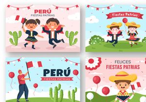15 Fiestas Patrias Peru Illustration