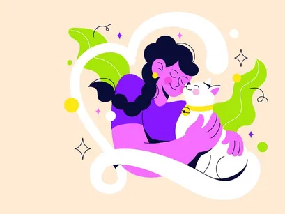 4 Cat Lover Vector Illustration