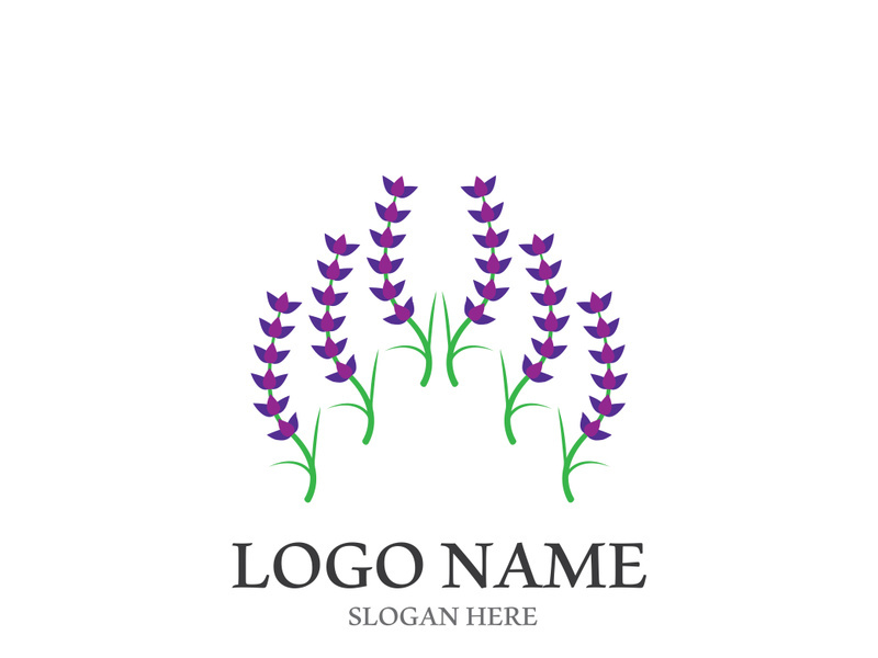 Fresh lavender flower logo vector flat design