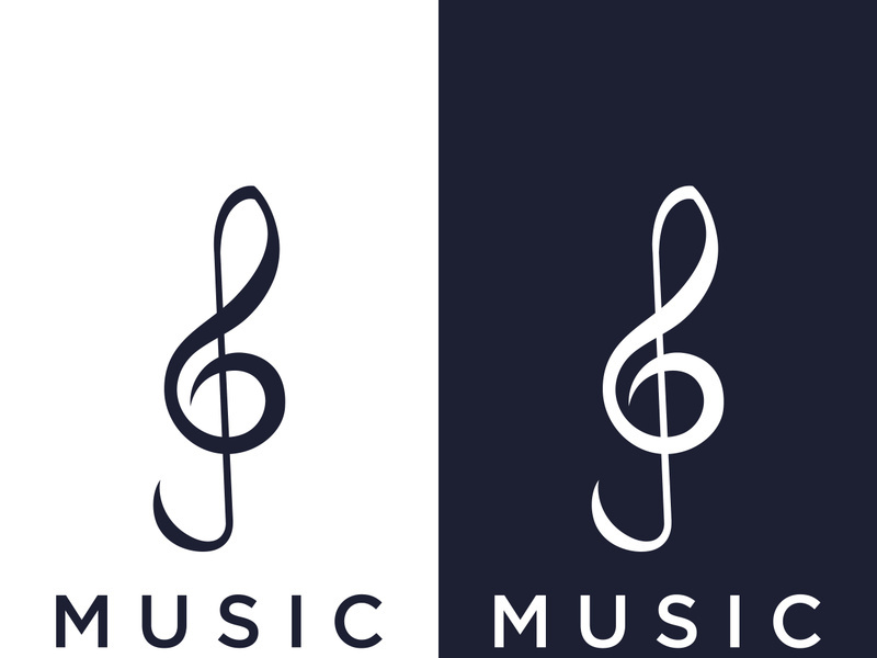 Creative musical note logo abstract design for vocal , music , course, choir, singer , education , concert.