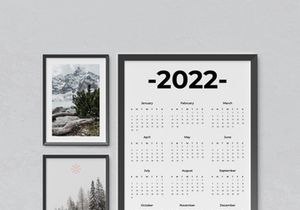 2022 Modern Minimalist Printable Wall Calendar,