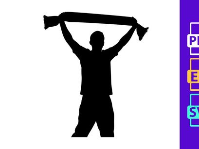 A person holding a scarf above their head in celebration or solidarity