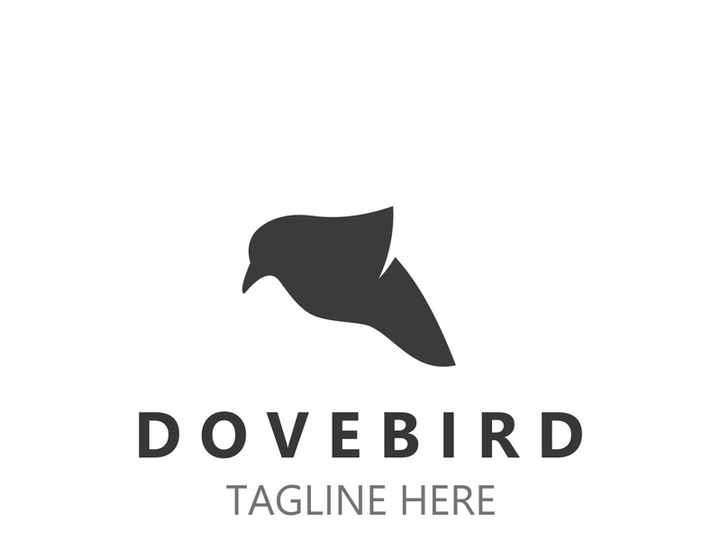 Dove bird elegant flying logo design Nature Wildlife Label style vintage image