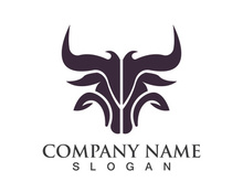 Bull head logo vector icon design illustration