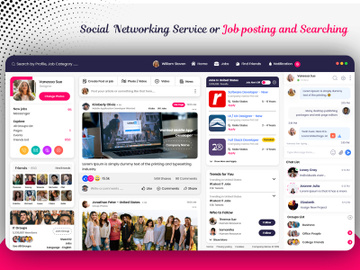 Social Networking or Job posting and Service Website Template preview picture