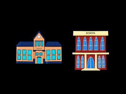 School Building Illustration