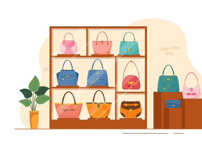 11 Handbag Store Design Illustration