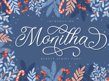 Monitha beauty script font preview picture