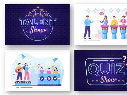 18 Talent Show and TV Quiz Illustration